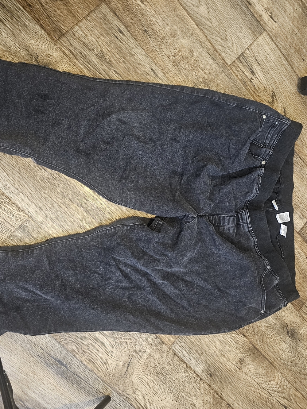 Terra & Sky Dark Gray Boyfriend Jeans with Elastic Waist